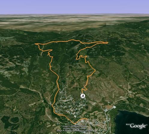 mapa con el track en 3d